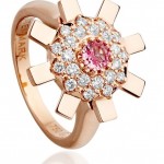 Stenmark Sun Ray ring in 18 karat pink gold and pink sapphire