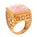 pink opal basket-weave ring