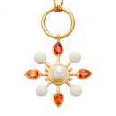 Pearl and Orange Sapphires Colourburst Pendant by Stenmark