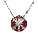 Stenmark: Snowflake Pendant - white gold, red sapphires and diamonds