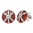 Stenmark: Snowflake Earrings - white gold, red sapphires and diamonds
