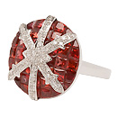 Stenmark: Snowflake Ring - white gold, red sapphires and diamonds