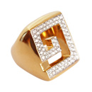 Antiquaire Imaginaire - Greek Key Diamond Ring
