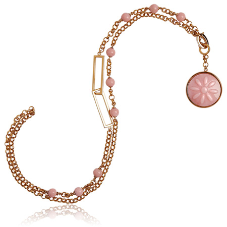Basket-weave : Pink Opal Necklace
